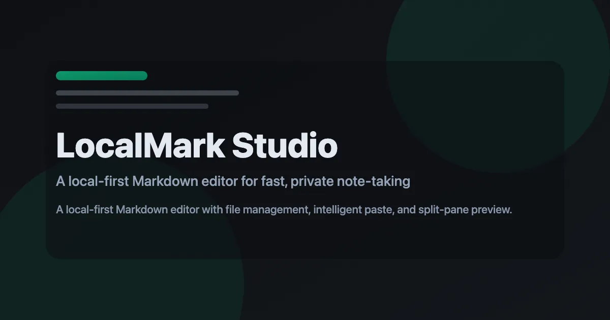 Editor | LocalMark Studio — Local-first Markdown Editor